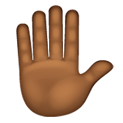 ✋🏾 Emoji Mão Levantada: Pele Morena Escura na WhatsApp 2.19.244.