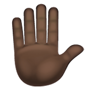 ✋🏿 Emoji erhobene Hand: dunkle Hautfarbe WhatsApp 2.19.244.
