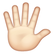 🖐🏻 Emoji Hand mit gespreizten Fingern: helle Hautfarbe WhatsApp 2.19.244.
