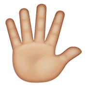 🖐🏼 Emoji Mão Aberta Com Os Dedos Separados: Pele Morena Clara na WhatsApp 2.19.244.