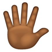 🖐🏾 Emoji Mão Aberta Com Os Dedos Separados: Pele Morena Escura na WhatsApp 2.19.244.
