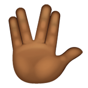 🖖🏾 Emoji vulkanischer Gruß: mitteldunkle Hautfarbe WhatsApp 2.19.244.