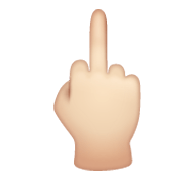 Emoji 🖕🏻 Dito Medio: Carnagione Chiara su WhatsApp 2.19.244.