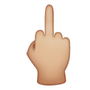 🖕🏼 Emoji Mittelfinger: mittelhelle Hautfarbe WhatsApp 2.19.244.