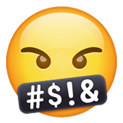 🤬 Emoji Gesicht mit Symbolen über dem Mund WhatsApp 2.19.244.