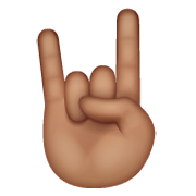 🤘🏽 Emoji Mano Haciendo El Signo De Cuernos: Tono De Piel Medio en WhatsApp 2.19.244.