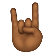 🤘🏾 Emoji Saudação Do Rock: Pele Morena Escura na WhatsApp 2.19.244.