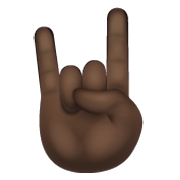 🤘🏿 Emoji Saudação Do Rock: Pele Escura na WhatsApp 2.19.244.