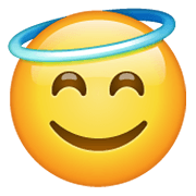 Emoji 😇 Faccina Con Sorriso E Aureola su WhatsApp 2.19.244.