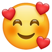 Emoji 🥰 Faccina Con Cuoricini su WhatsApp 2.19.244.