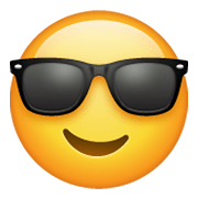 Emoji 😎 Faccina Con Sorriso E Occhiali Da Sole su WhatsApp 2.19.244.