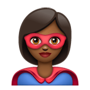 🦸🏾 Emoji Super-herói: Pele Morena Escura na WhatsApp 2.19.244.