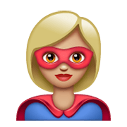 Émoji 🦸🏼 Super-héros : Peau Moyennement Claire sur WhatsApp 2.19.244.