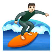 Emoji 🏄🏻 Persona Che Fa Surf: Carnagione Chiara su WhatsApp 2.19.244.