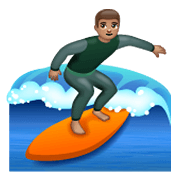 Emoji 🏄🏽 Persona Che Fa Surf: Carnagione Olivastra su WhatsApp 2.19.244.