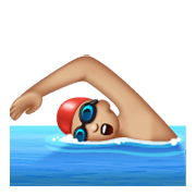 🏊🏼 Emoji Persona Nadando: Tono De Piel Claro Medio en WhatsApp 2.19.244.