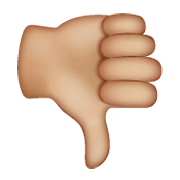 👎🏼 Emoji Daumen runter: mittelhelle Hautfarbe WhatsApp 2.19.244.