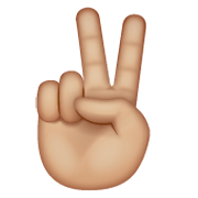 ✌🏼 Emoji Victory-Geste: mittelhelle Hautfarbe WhatsApp 2.19.244.