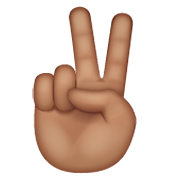 ✌🏽 Emoji Mano Con Señal De Victoria: Tono De Piel Medio en WhatsApp 2.19.244.