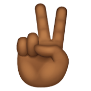✌🏾 Emoji Mão Em V De Vitória: Pele Morena Escura na WhatsApp 2.19.244.