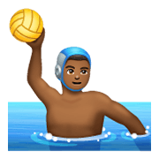 🤽🏾 Emoji Pessoa Jogando Polo Aquático: Pele Morena Escura na WhatsApp 2.19.244.