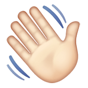 👋🏻 Emoji Mão Acenando: Pele Clara na WhatsApp 2.19.244.
