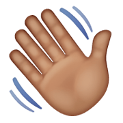 👋🏽 Emoji Mão Acenando: Pele Morena na WhatsApp 2.19.244.