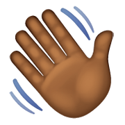 👋🏾 Emoji Mão Acenando: Pele Morena Escura na WhatsApp 2.19.244.