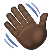 👋🏿 Emoji Mão Acenando: Pele Escura na WhatsApp 2.19.244.