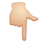 👇🏻 Emoji nach unten weisender Zeigefinger: helle Hautfarbe WhatsApp 2.19.244.