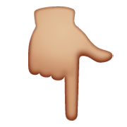 👇🏼 Emoji Dorso Da Mão Com Dedo Indicador Apontando Para Baixo: Pele Morena Clara na WhatsApp 2.19.244.