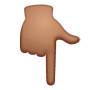 👇🏽 Emoji Dorso De Mano Con índice Hacia Abajo: Tono De Piel Medio en WhatsApp 2.19.244.