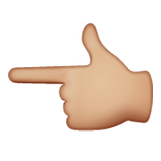 👈🏼 Emoji Dorso Da Mão Com Dedo Indicador Apontando Para A Esquerda: Pele Morena Clara na WhatsApp 2.19.244.