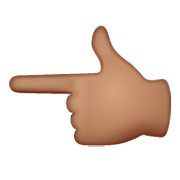 👈🏽 Emoji nach links weisender Zeigefinger: mittlere Hautfarbe WhatsApp 2.19.244.