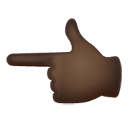 👈🏿 Emoji Dorso Da Mão Com Dedo Indicador Apontando Para A Esquerda: Pele Escura na WhatsApp 2.19.244.