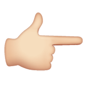 👉🏻 Emoji nach rechts weisender Zeigefinger: helle Hautfarbe WhatsApp 2.19.244.