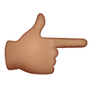 👉🏽 Emoji Dorso De Mano Con índice A La Derecha: Tono De Piel Medio en WhatsApp 2.19.244.