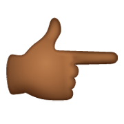 👉🏾 Emoji Dorso Da Mão Com Dedo Indicador Apontando Para A Direita: Pele Morena Escura na WhatsApp 2.19.244.