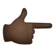 👉🏿 Emoji Dorso Da Mão Com Dedo Indicador Apontando Para A Direita: Pele Escura na WhatsApp 2.19.244.