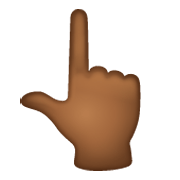 👆🏾 Emoji Dorso Da Mão Com Dedo Indicador Apontando Para Cima: Pele Morena Escura na WhatsApp 2.19.244.