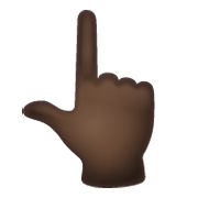 👆🏿 Emoji nach oben weisender Zeigefinger von hinten: dunkle Hautfarbe WhatsApp 2.19.244.