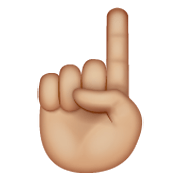☝🏼 Emoji nach oben weisender Zeigefinger von vorne: mittelhelle Hautfarbe WhatsApp 2.19.244.