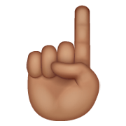 ☝🏽 Emoji nach oben weisender Zeigefinger von vorne: mittlere Hautfarbe WhatsApp 2.19.244.