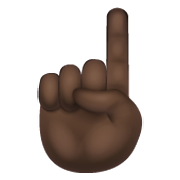 ☝🏿 Emoji nach oben weisender Zeigefinger von vorne: dunkle Hautfarbe WhatsApp 2.19.244.