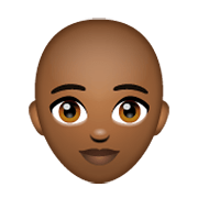 👩🏾‍🦲 Emoji Frau: mitteldunkle Hautfarbe, Glatze WhatsApp 2.19.244.