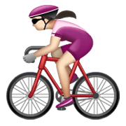 Émoji 🚴🏻‍♀️ Cycliste Femme : Peau Claire sur WhatsApp 2.19.244.