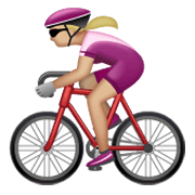 Emoji 🚴🏼‍♀️ Ciclista Donna: Carnagione Abbastanza Chiara su WhatsApp 2.19.244.