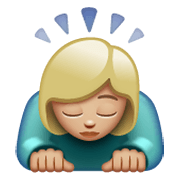 🙇🏼‍♀️ Emoji Mujer Haciendo Una Reverencia: Tono De Piel Claro Medio en WhatsApp 2.19.244.