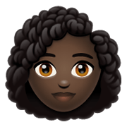 👩🏿‍🦱 Emoji Frau: dunkle Hautfarbe, lockiges Haar WhatsApp 2.19.244.