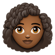 Emoji 👩🏾‍🦱 Donna: Carnagione Abbastanza Scura E Capelli Ricci su WhatsApp 2.19.244.